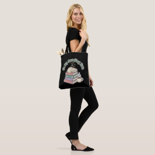 Bolsa Tote Na Minha Era de Leitura Gato Fofo Amante de Livros