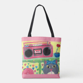 Bolsa Tote Na Minha Sala, Pintura De Cat Retroativa