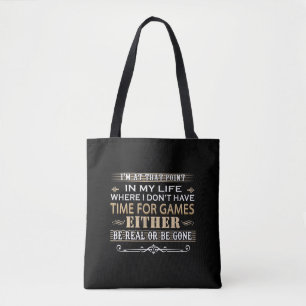 Bolsa Tote Na minha vida, onde não tenho tempo para o jogo ta