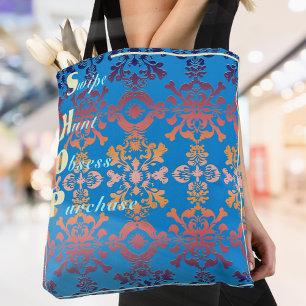 Bolsa Tote Na moda Azul Damasco