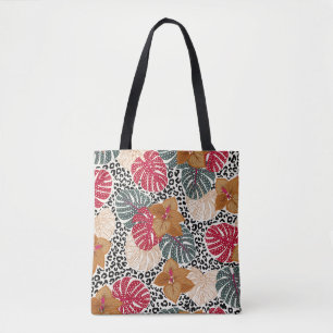 Bolsa Tote Na moda bela impressão de floresta tropical sobre 