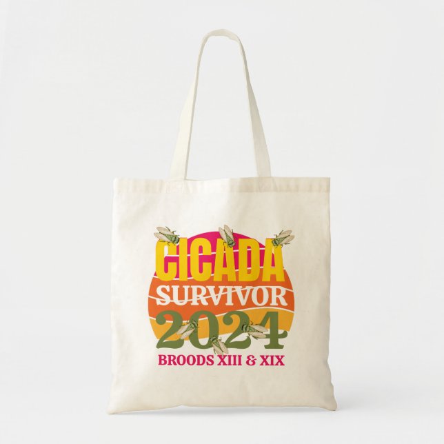 Bolsa Tote Na moda CICADA SURVIVOR 2024 Broods XIII XIX (Frente)