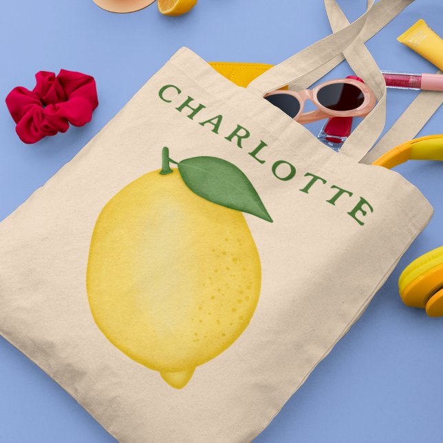 Bolsa Tote Na moda Citrus Lemon Yellow Summer Tote Bag (Criador carregado)