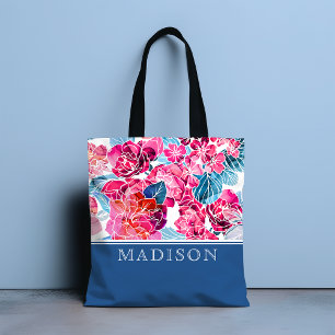 Bolsa Tote Na moda cor-de-rosa - padrão gráfico Nome person