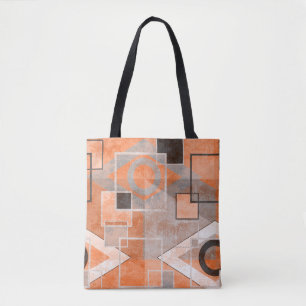 Bolsa Tote na moda de cinza de  de laranja geométrico
