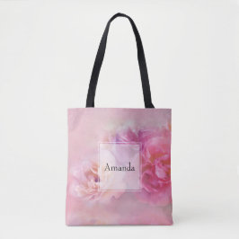 Bolsa Tote Na moda de Cravos Rosa bonito