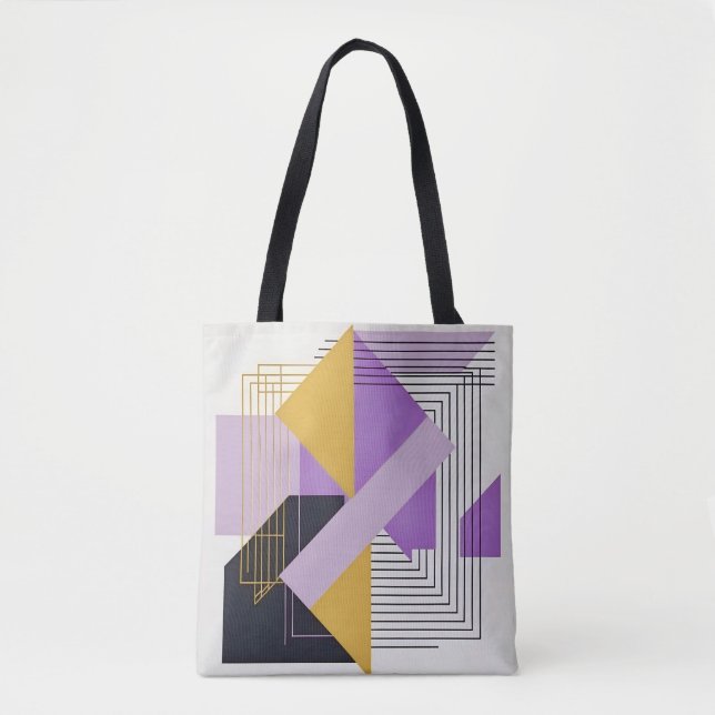 Bolsa Tote Na moda de elementos geométricos modernos minimali (Frente)