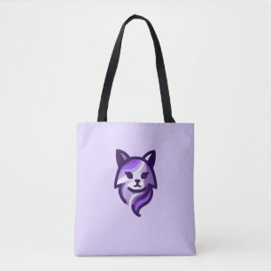 Bolsa Tote Na moda de Gato Roxo