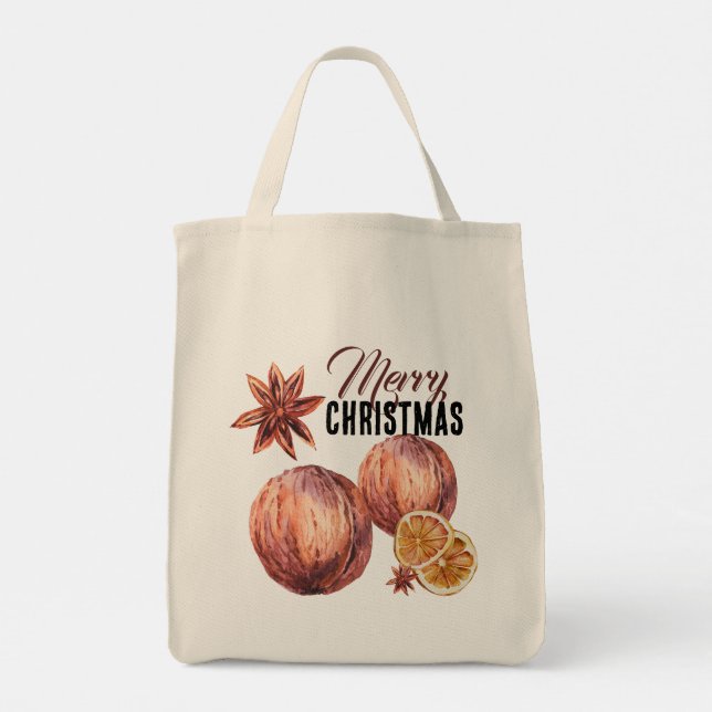 Bolsa Tote Na moda de Natal de pinheiros rústicos modernos El (Verso)