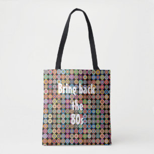 Bolsa Tote Na moda de Nostalgia Funky dos anos 80 Rico sofist