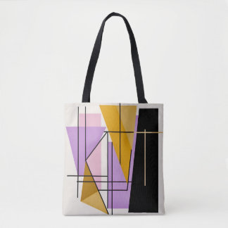 Bolsa Tote Na moda de triângulos geométricos modernos minimal