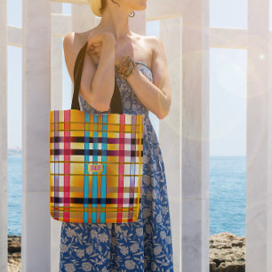 Bolsa Tote Na moda e Trendy Summer Xadrez Wexford