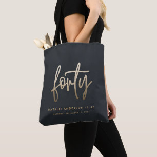 Bolsa Tote Na moda elegante aniversário de 40 anos simples m