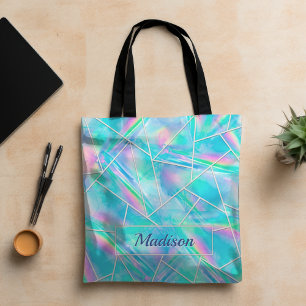Bolsa Tote Na moda holográfico geométrico elegante