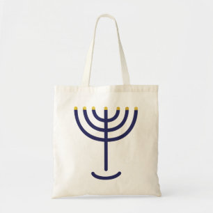 Bolsa Tote Na moda Menorah Marinho Dourado