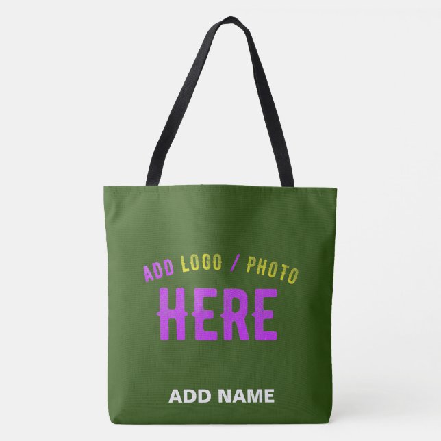 BOLSA TOTE NA MODA MODERNA FLORESTA PERSONALIZADA VERDE MARCA (Frente)