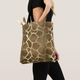 Bolsa Tote Na moda Moderno Dourado Girafa Impressão