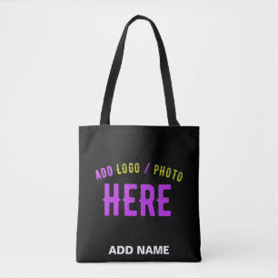 BOLSA TOTE NA MODA MODERNO PERSONALIZÁVEL NEGRO VERIFICADO CO