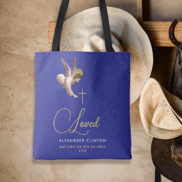 Bolsa Tote Na moda Royal Blue Guardian Angel abençoa fé