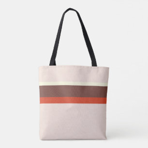 Bolsa Tote Na moda stripes vermelho creme castanho-claro no r