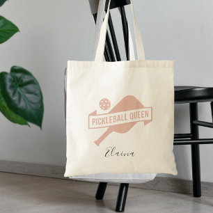 Bolsa Tote Na moda Trendy Pastel Blush Pickleball Nome