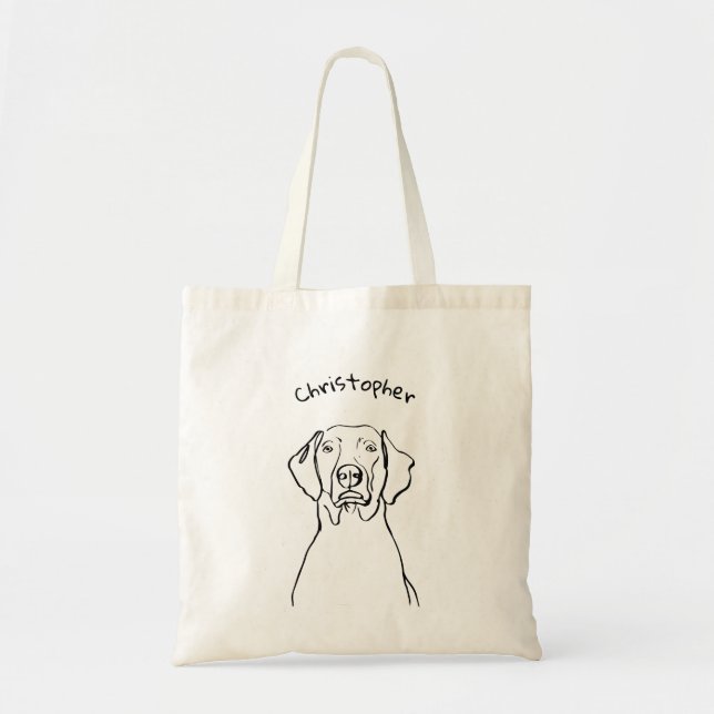 Bolsa Tote Na moda Weimaraner: Seu Texto, Seu Estilo (Frente)