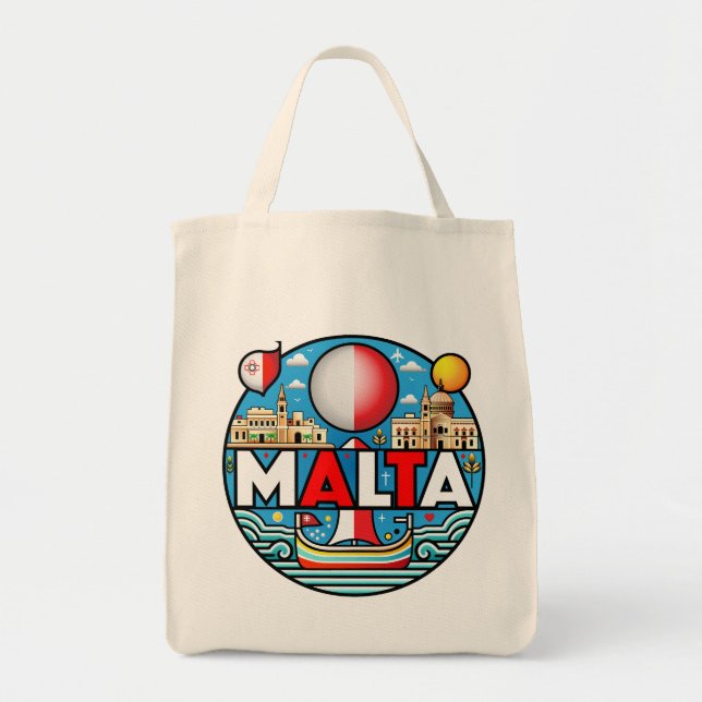 Bolsa Tote Nação Insular Mediterrânica de Malta (Frente)