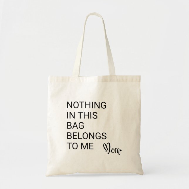 Bolsa Tote "Nada Pertence a Mim" Minimalista (Frente)