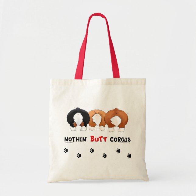 Bolsa Tote Nada termina Corgis (Frente)