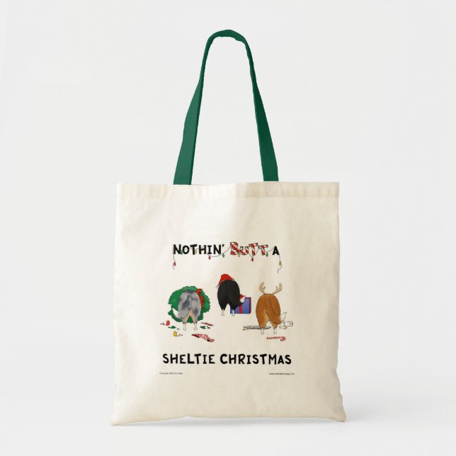 Bolsa Tote Nada termina um Natal de Sheltie (Frente)