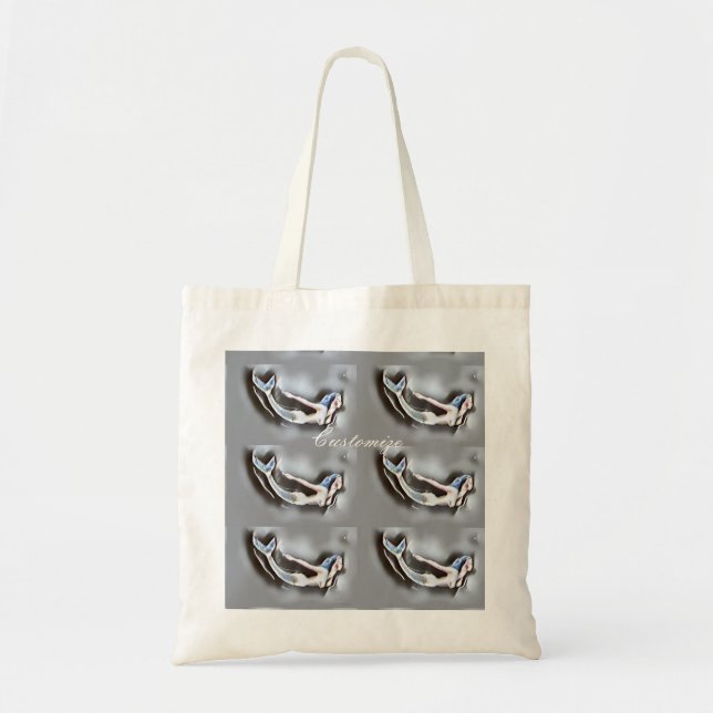 Bolsa Tote Nadação de Cinza Thunder_Cove da Sereia (Frente)