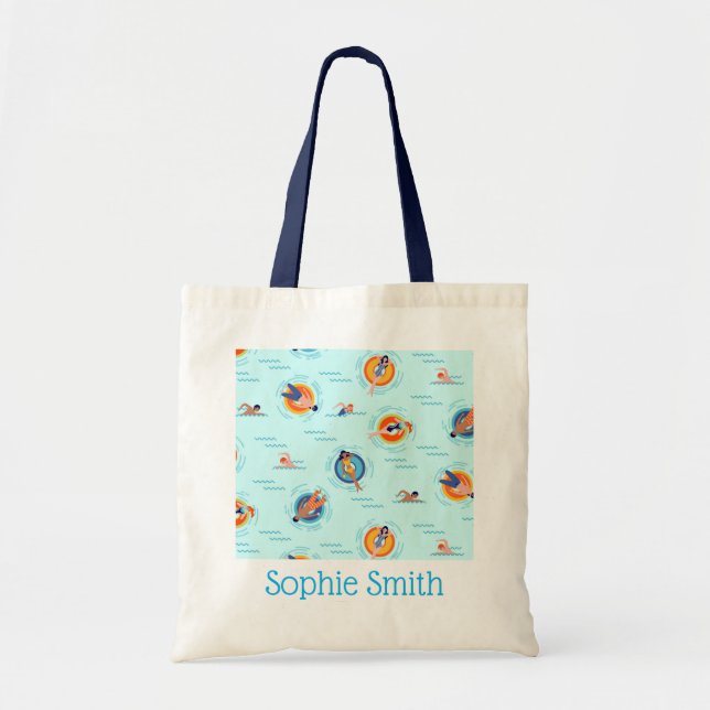 Bolsa Tote Nadadores bonitinhos de piscina (Frente)