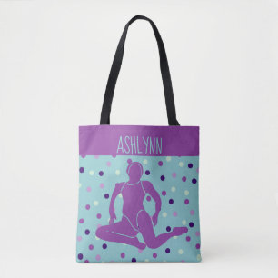 Bolsa Tote Nadagem Aqua e Roxo Sincronizada Personalizada