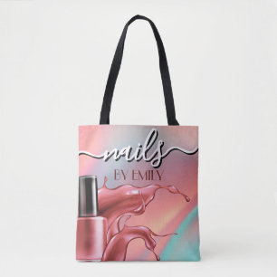 Bolsa Tote Nail Salon Polonês Botão Espalhar Pastel