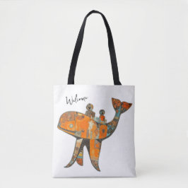 Bolsa Tote Naive retro style art whale