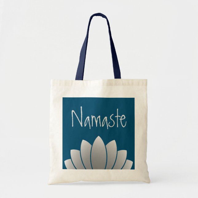 Bolsa Tote Namaste Modern Lotus Floral (Frente)