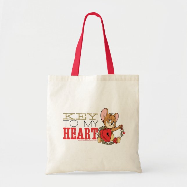 Bolsa Tote Namorados "Key To My Heart" do Jerry Mouse (Frente)