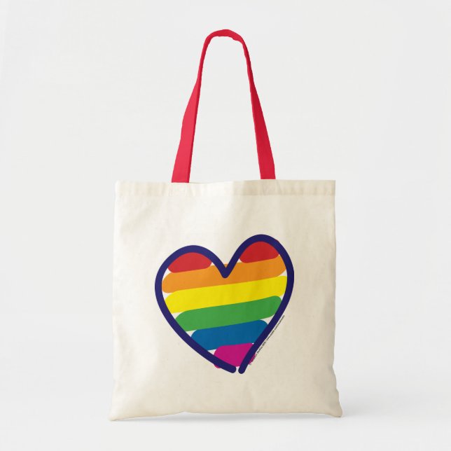Bolsa Tote Namorados Pride Rainbow (Frente)