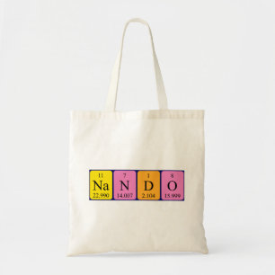 Bolsa Tote Nando com nome de mesa periódico tote saco