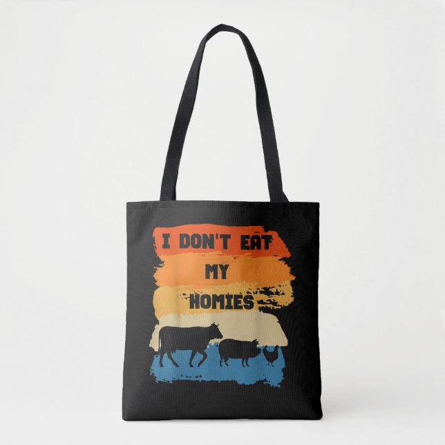 Bolsa Tote Não Como Meus Amigos Engraçado Presente Para Veget (Frente)