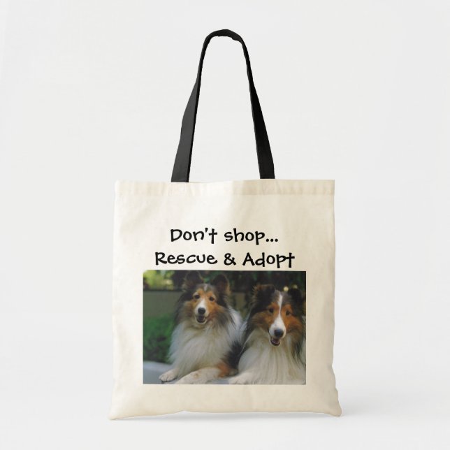 Bolsa Tote Não comprar… o salvamento & não adote Shelties (Frente)