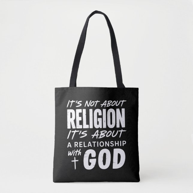 Bolsa Tote Não é sobre a Declaração de Fé Religiosa Espiritua (Frente)