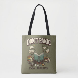 Bolsa Tote Não Entre em Pânico Sou Bibliotecário Design de Li