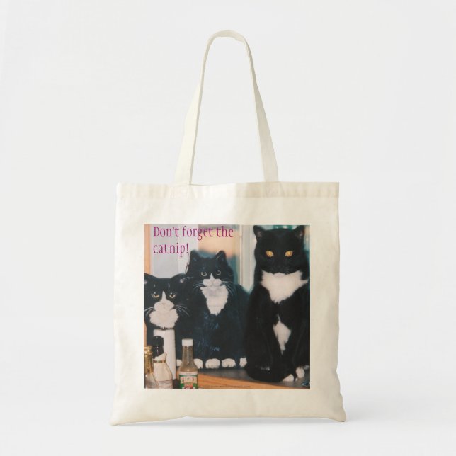 Bolsa Tote Não esqueça o catnip! leve o saco (Frente)
