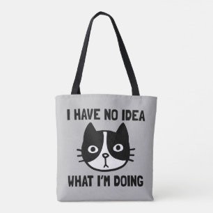 Bolsa Tote Não faço ideia do que estou fazendo, gato