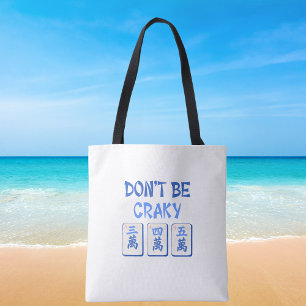Bolsa Tote Não Fique Louco Mahjong Azul