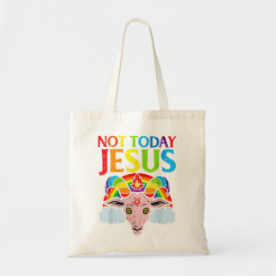 Bolsa Tote Não Hoje Jesus Arco-Íris Satanás Vintage Não Hoje