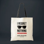 Bolsa Tote Não Me Arrependo De Nada Festa de solteira<br><div class="desc">Não me arrependo de nada Festa de solteira Kit de passatempo. Adicione um toque divertido de cor e estilo único aos seus favores de casamento ou chá de panela. Um saco de chás de panela é um excelente adicional ao planejamento de partidos. Essas bolsas únicas serão facilmente usadas como presente...</div>