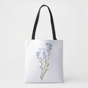 Bolsa Tote Não me esqueças Flor de Jardim Aquarela Personaliz