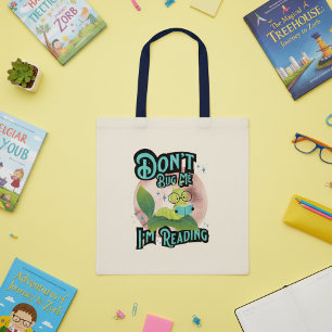 Bolsa Tote Não me Inseto, estou lendo camiseta de lagarta